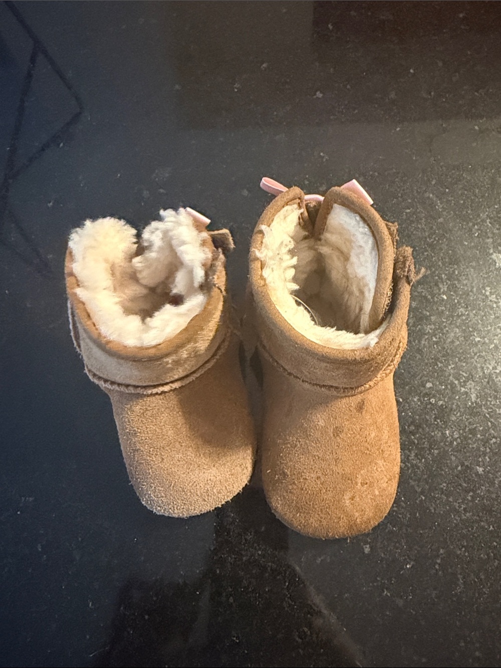 UGG Toddler Chestnut Suede Faux-Shearling Booties